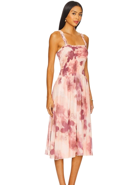 Free People Dresses & Skirts - Free People x Revolve Tessa Smocked Midi Dress in Soft Combo Watercolor S NWOT